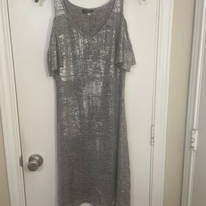 Chic Silver Women's Midi Dress